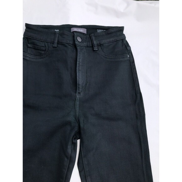 DL1961 Mara Striaght Mid Rise Sculpt Ankle Dark Green Denim Jeans Size 28 - Picture 3 of 8